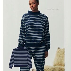 2025 HOLIDAY Snowflake Stripe PARKE MOCKNECK Size Small Medium